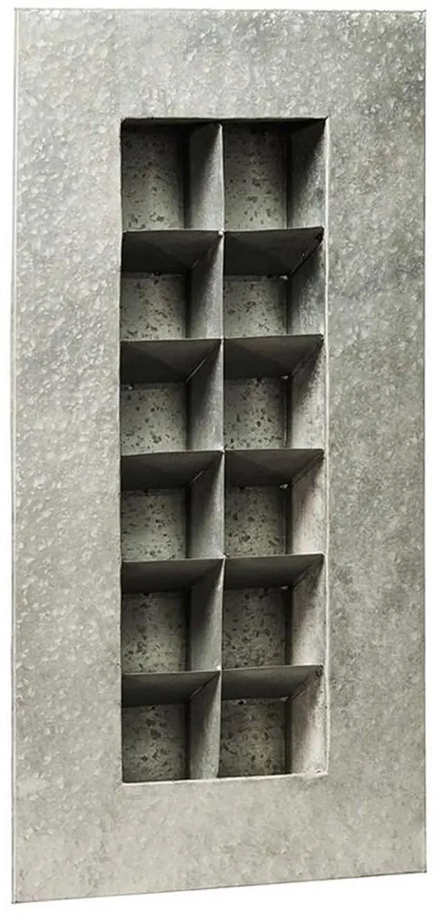 Alt view image 5 of 6 - Modern Home Living Wall Galvanized Steel/Zinc Succulent Planter (Aged Zinc, 12 Pocket)