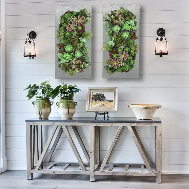 Alt view image 6 of 6 - Modern Home Living Wall Galvanized Steel/Zinc Succulent Planter (Aged Zinc, 12 Pocket)