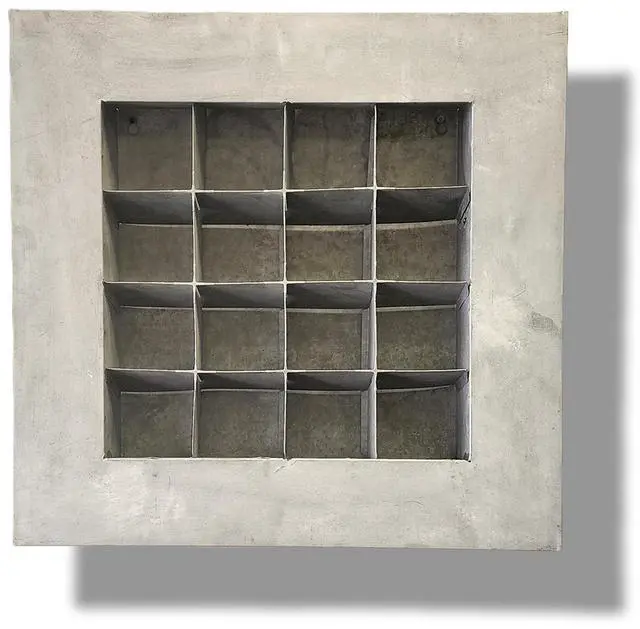 Alt view image 2 of 7 - Modern Home Living Wall Galvanized Steel/Zinc Succulent Planter (Aged Zinc, 16 Pocket)