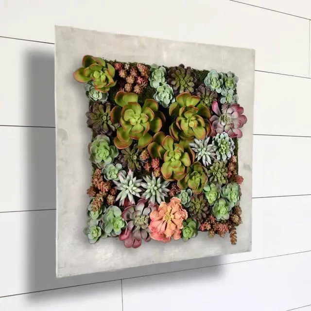 Alt view image 4 of 7 - Modern Home Living Wall Galvanized Steel/Zinc Succulent Planter (Aged Zinc, 16 Pocket)