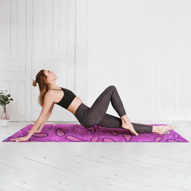 Alt view image 7 of 7 - AUM 4mm Soft Foam Tech Lilla Series Yoga Exercise Mat - 68" x 24" (Lotus Petals A3)