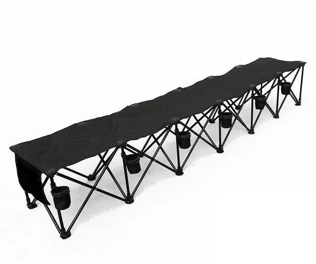 Main image of GoTEAM! 6 Seat Portable Folding Team Bench - Black