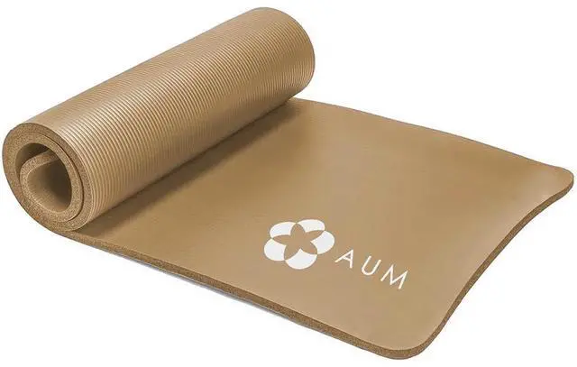 Main image of AUM High Density HD Foam Tech Yoga Exercise Mat - 72" x 24" x 0.4" (Coffee)