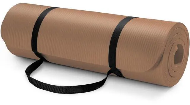 Alt view image 3 of 7 - AUM High Density HD Foam Tech Yoga Exercise Mat - 72" x 24" x 0.4" (Coffee)