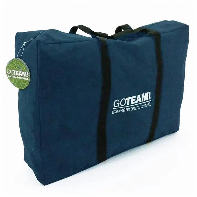 Alt view image 3 of 4 - GoTEAM! Pro 8 Seat Portable Folding Team Bench w/Cupholders and Carry Case (Navy Blue)