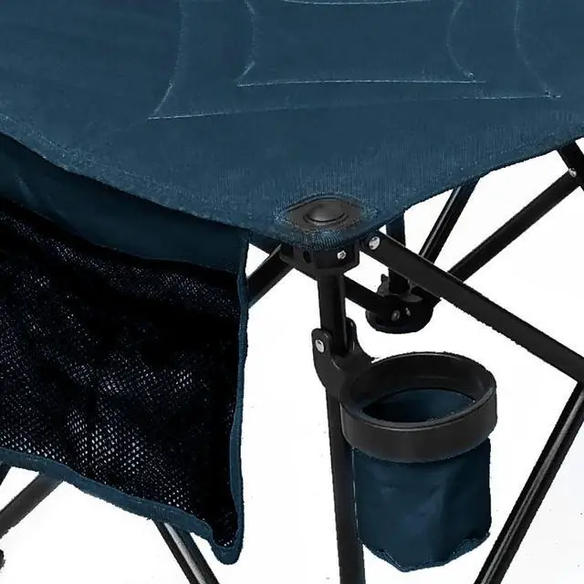 Alt view image 4 of 4 - GoTEAM! Pro 8 Seat Portable Folding Team Bench w/Cupholders and Carry Case (Navy Blue)