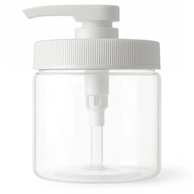 Alt view image 2 of 7 - Royal Massage 16oz Massage Oil/Lotion/Cream Pump Jar with Locking Twist Top (Clear/White, 1)