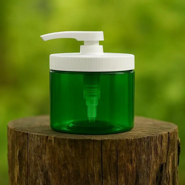 Alt view image 3 of 7 - Royal Massage 16oz Massage Oil/Lotion/Cream Pump Jar with Locking Twist Top (Green/White, 1)