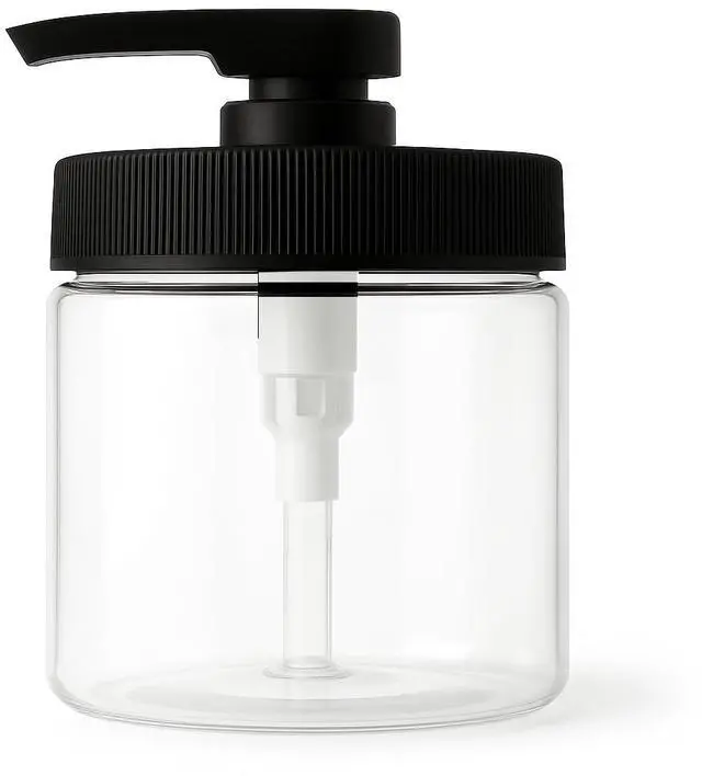 Alt view image 2 of 7 - Royal Massage 16oz Massage Oil/Lotion/Cream Pump Jar with Locking Twist Top (Clear/Black, 3)