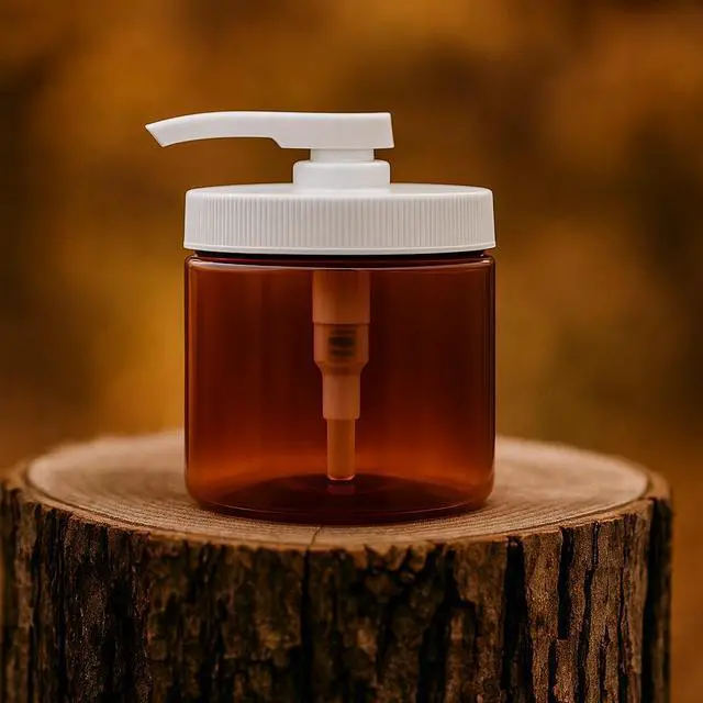 Alt view image 3 of 7 - Royal Massage 16oz Massage Oil/Lotion/Cream Pump Jar with Locking Twist Top (Amber/White, 3)