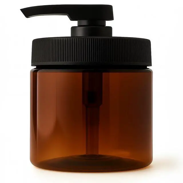 Alt view image 2 of 7 - Royal Massage 16oz Massage Oil/Lotion/Cream Pump Jar with Locking Twist Top (Amber/Black, 1)