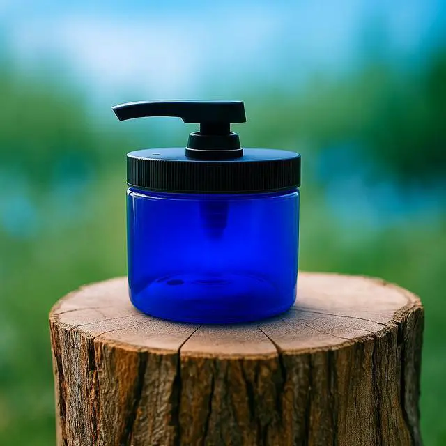 Alt view image 3 of 7 - Royal Massage 16oz Massage Oil/Lotion/Cream Pump Jar with Locking Twist Top (Blue/Black, 3)