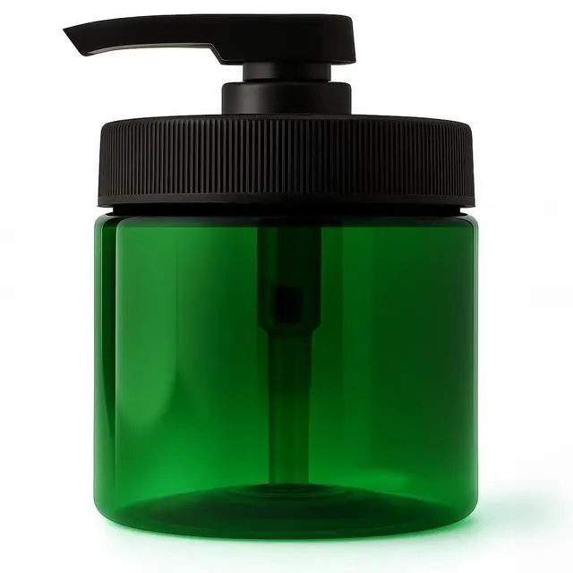 Alt view image 2 of 7 - Royal Massage 16oz Massage Oil/Lotion/Cream Pump Jar with Locking Twist Top (Green/Black, 1)
