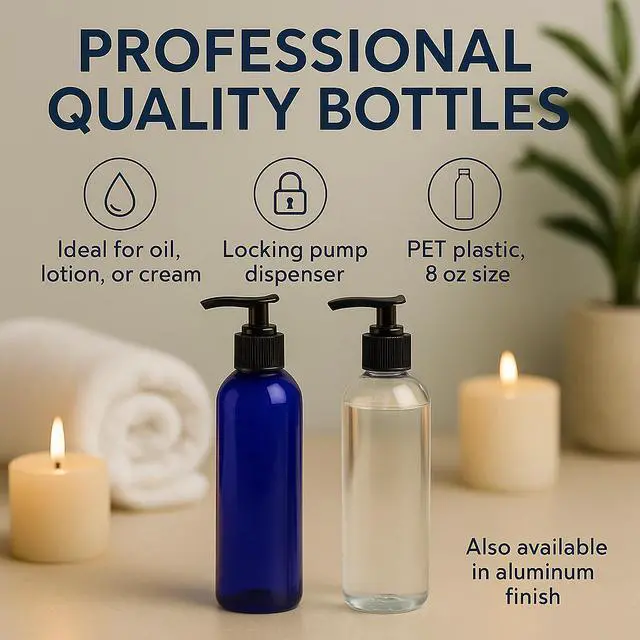 Alt view image 4 of 7 - Royal Massage 8oz Bullet Round Massage Oil/Lotion/Liquid Bottle with Saddle Pump (Pink, 3)