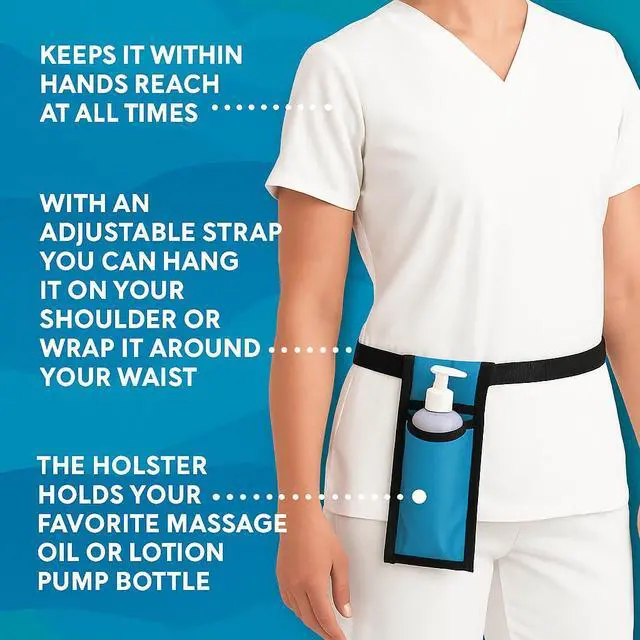 Alt view image 2 of 7 - Royal Massage Single Adjustable Massage Oil/Lotion Holster - Bottle Not Included (Purple)