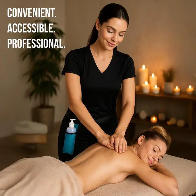 Alt view image 5 of 7 - Royal Massage Single Adjustable Massage Oil/Lotion Holster - Bottle Not Included (Purple)
