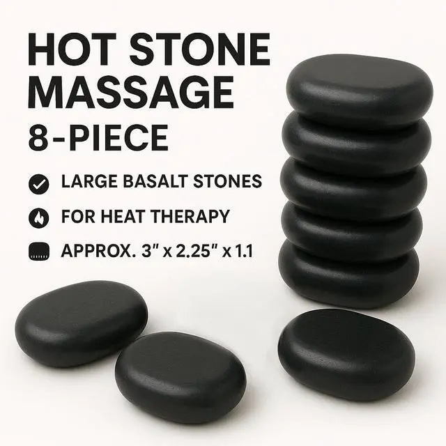 Alt view image 2 of 7 - Royal Massage 6pc Large Basalt Hot Stone Set B