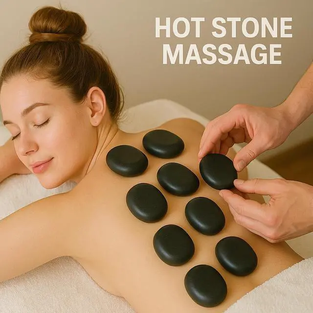 Alt view image 3 of 7 - Royal Massage 6pc Large Basalt Hot Stone Set B