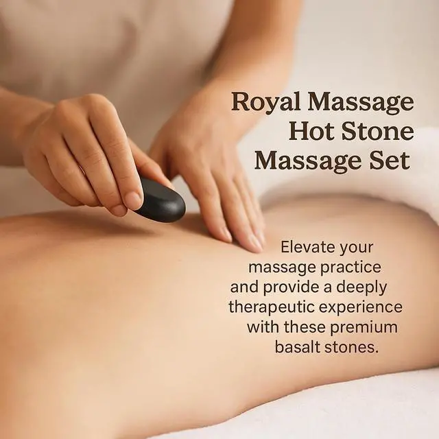 Alt view image 5 of 7 - Royal Massage 6pc Large Basalt Hot Stone Set B