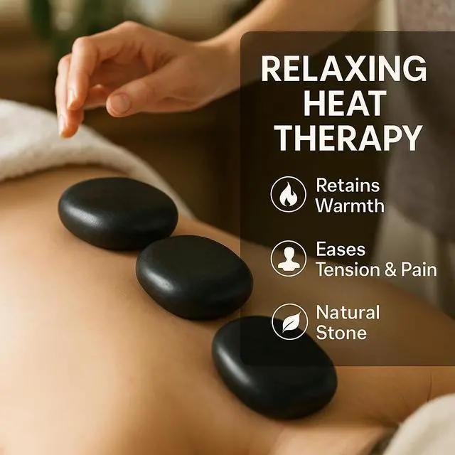 Alt view image 7 of 7 - Royal Massage 6pc Large Basalt Hot Stone Set B