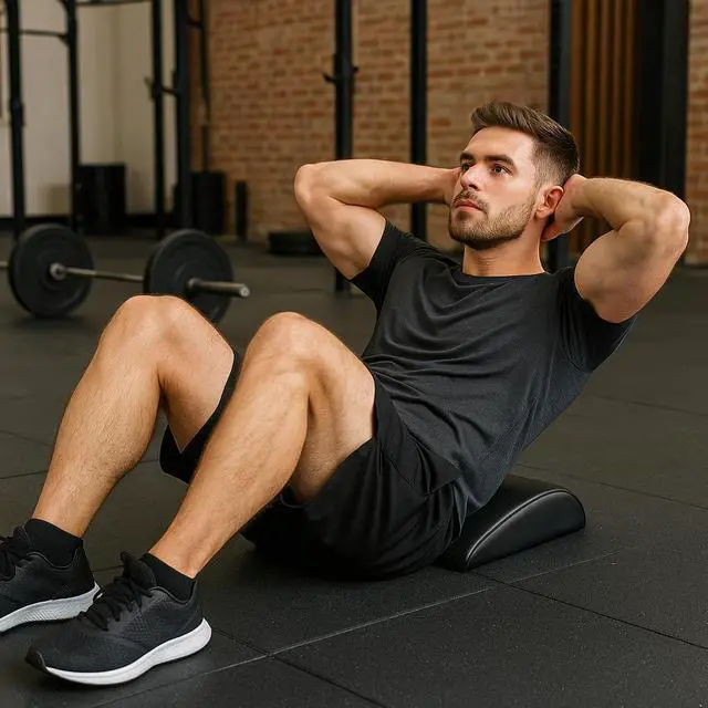 Alt view image 4 of 7 - Ergonomic Ab Mat Sit Up Pad  Core Trainer with Foam Support & Non-Slip Cover (Black)