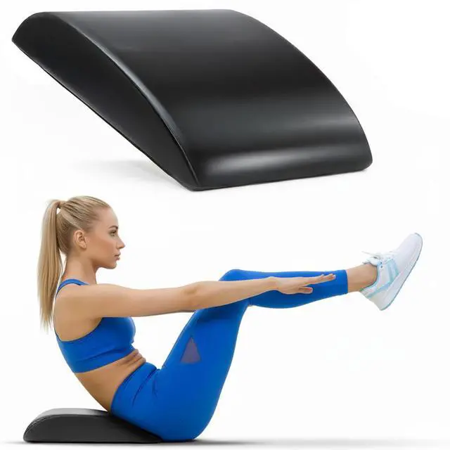 Main image of Ergonomic Ab Mat Sit Up Pad  Core Trainer with Foam Support & Non-Slip Cover (Black)