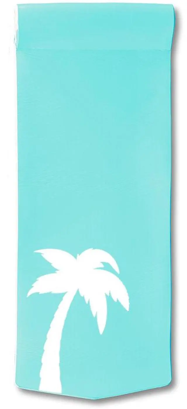 Alt view image 5 of 7 - California Sun Luxury Vinyl-Dipped Pool Float with Built-in Pillow  Soft Closed-Cell Foam Lounger for Adults, Unsinkable Water Mat (Aqua Palm Tree)