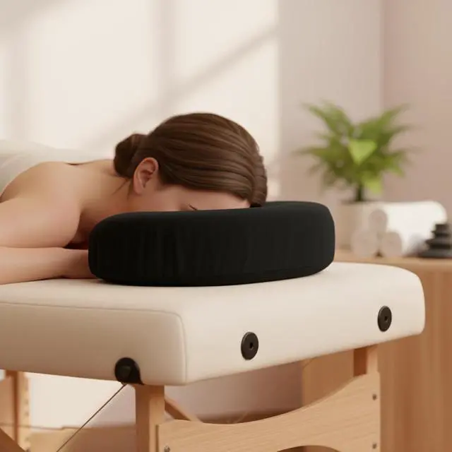 Alt view image 2 of 7 - Royal Massage Flannel Face Rest Covers  Ultra Soft Cotton Elastic Fit for Massage Table Cushions  Machine Washable 4 Pack (Black)