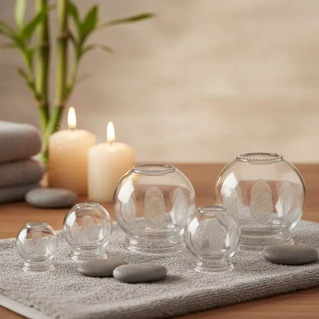 Alt view image 6 of 7 - Royal Massage Fire Cupping Glass Jars  Traditional Chinese Therapy Massage & Acupuncture Vacuum Pressure Cups  Durable Thick Glass for Professional or Home Use (#4)