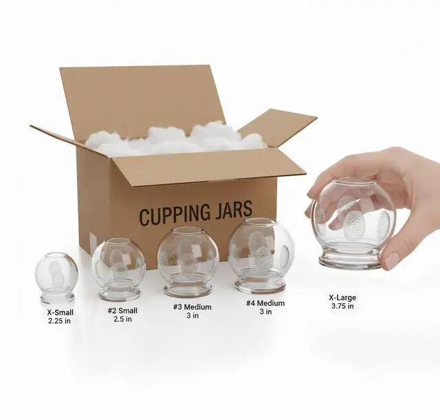 Alt view image 5 of 7 - Royal Massage Fire Cupping Glass Jars  Traditional Chinese Therapy Massage & Acupuncture Vacuum Pressure Cups  Durable Thick Glass for Professional or Home Use (#5)