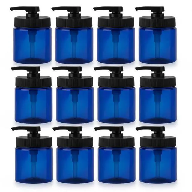 Main image of Royal Massage 16oz Massage Oil/Lotion/Cream Pump Jar with Locking Twist Top (Blue/Black, 12)