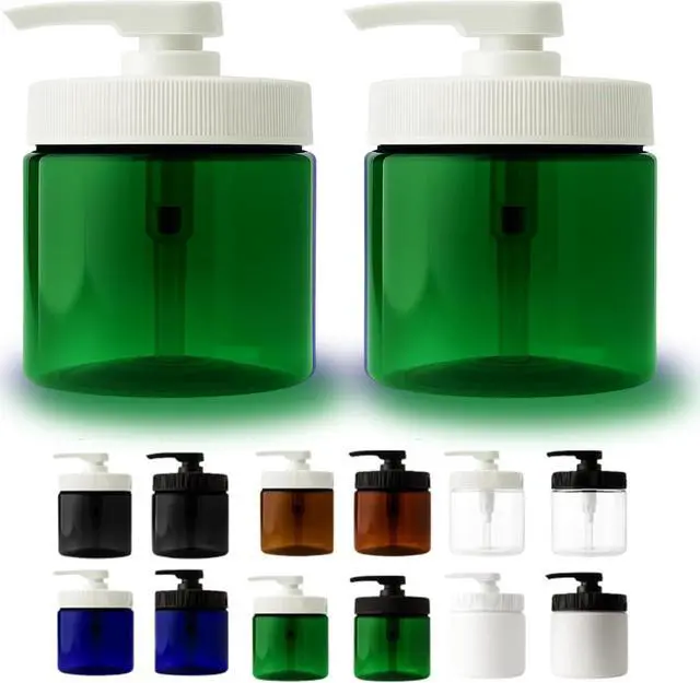 Main image of Royal Massage 16oz Massage Oil/Lotion/Cream Pump Jar with Locking Twist Top (Green/White, 2)