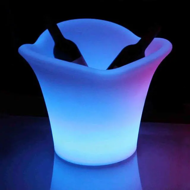 Alt view image 6 of 7 - Modern Home LED Glowing Ice Bucket w/Infrared Remote Control