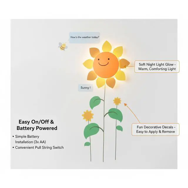 Alt view image 4 of 7 - Modern Home 3D Bear Night Light & Growth Chart Wall Decal: Battery Operated LED Lamp & Animal Height Ruler for Nursery Decor