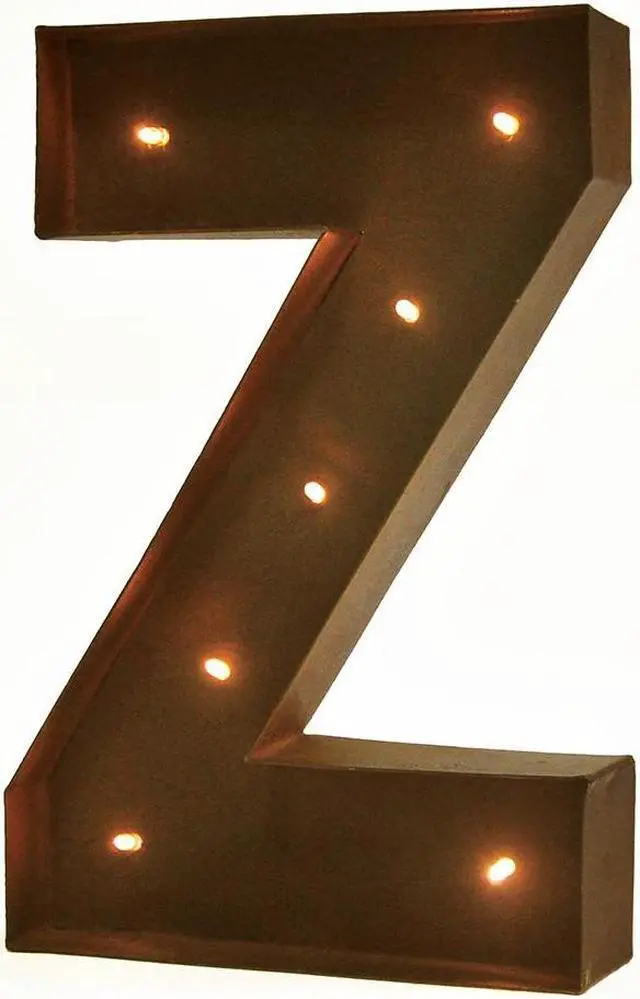 Main image of Rustic Vintage 11" Decorative LED Light Glow Letters - Letter Z