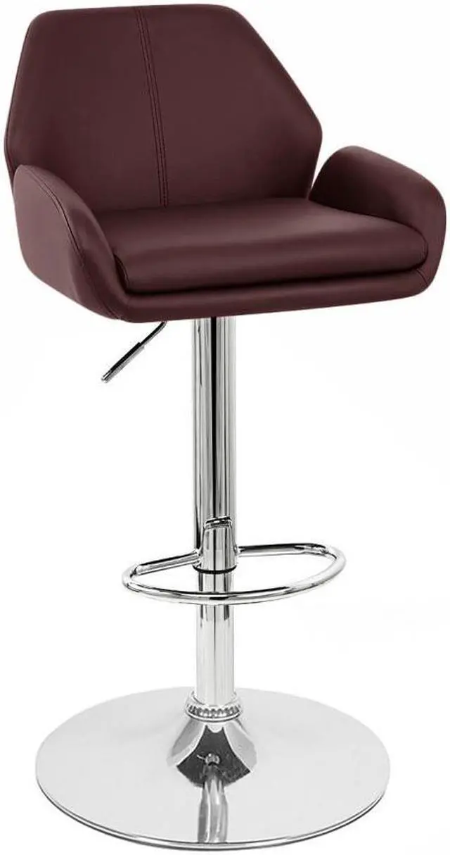Main image of Modern Home Tesla "Leather" Contemporary Adjustable Height Counter/Bar Stool (Espresso)