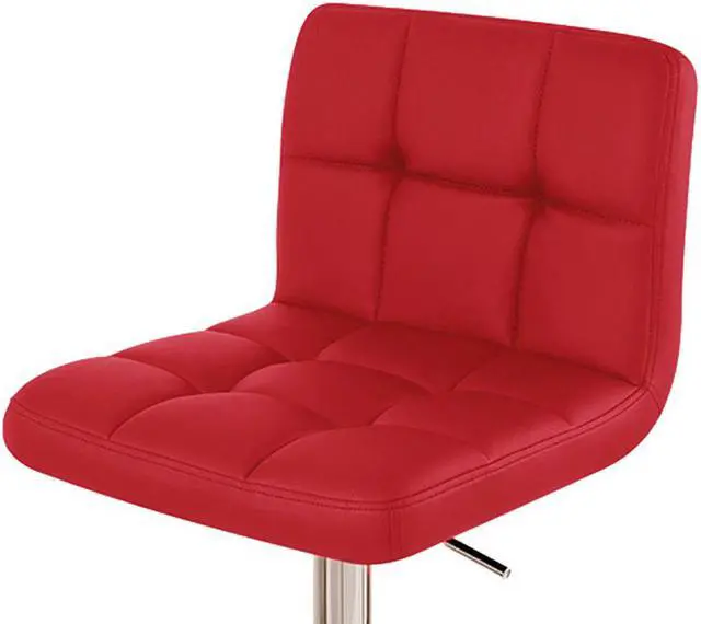 Alt view image 4 of 7 - Modern Home Boris Contemporary Adjustable Height Bar/Counter Stool - Chrome Base/Footrest Barstool (Merlot)