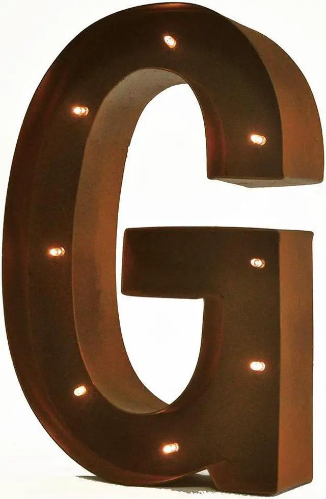 Main image of Rustic Vintage 11" Decorative LED Light Glow Letters - Letter G