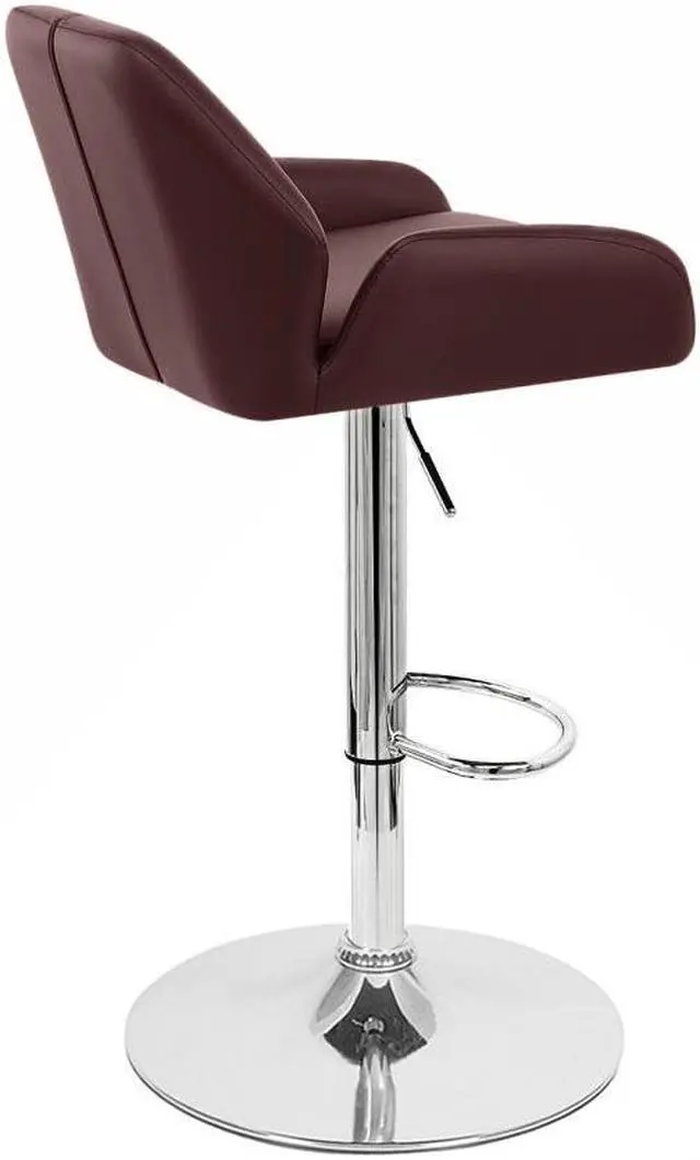 Alt view image 3 of 6 - Set of 2 Modern Home Tesla "Leather" Contemporary Adjustable Height Counter/Bar Stool (Espresso)