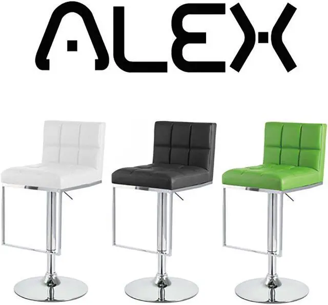Alt view image 3 of 3 - Set of 4 Modern Home Alex Contemporary Adjustable Height Counter/Bar Stool (Lime Green)
