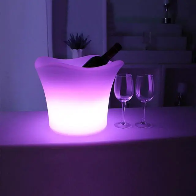 Alt view image 4 of 7 - Modern Home LED Glowing Ice Bucket w/Infrared Remote Control