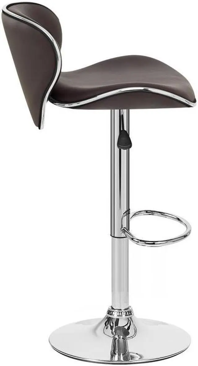 Alt view image 4 of 7 - Set of 4 Modern Home Kappa Contemporary Adjustable Height Counter/Bar Stool (Coffee Brown)