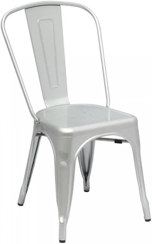 Main image of Cassandra Contemporary Steel Stackable Tolix-Style Dining Chair - Matte Silver
