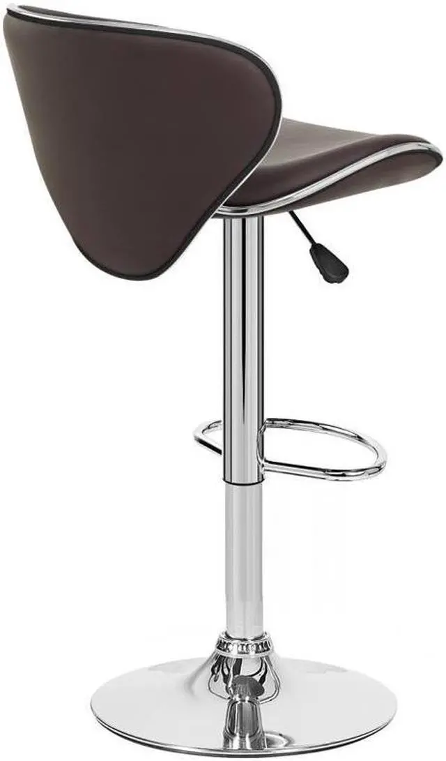 Alt view image 5 of 7 - Set of 4 Modern Home Kappa Contemporary Adjustable Height Counter/Bar Stool (Coffee Brown)