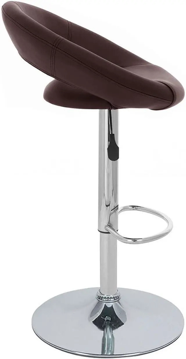 Alt view image 2 of 6 - Set of 4 Modern Home Rho "Leather" Contemporary Adjustable Height Counter/Bar Stool (Coffee Brown)