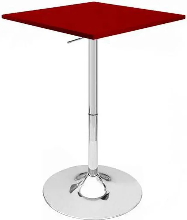 Alt view image 2 of 4 - Set of 4 Modern Home Zeta Contemporary Adjustable Height 24" Bar Table (Red)