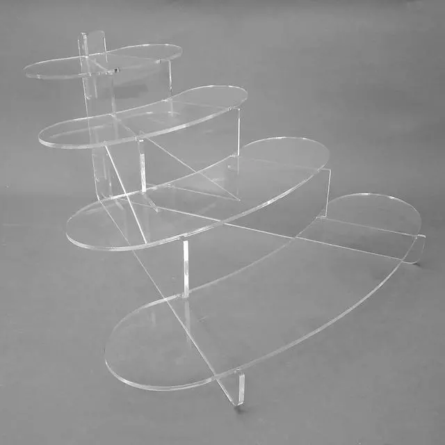 Alt view image 2 of 3 - OnDisplay Acrylic Display Rack/Stand - 4 Tiered Folding Shelf System