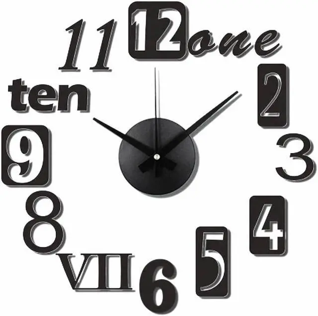 Main image of Modern Home Self Adhesive DIY 3D Wall Clock - Silo
