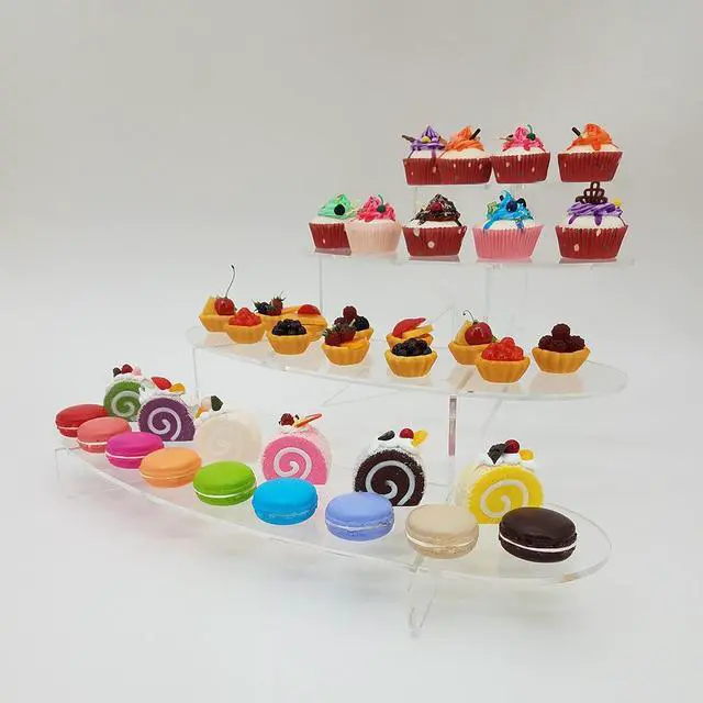 Alt view image 3 of 3 - OnDisplay Acrylic Display Rack/Stand - 4 Tiered Folding Shelf System