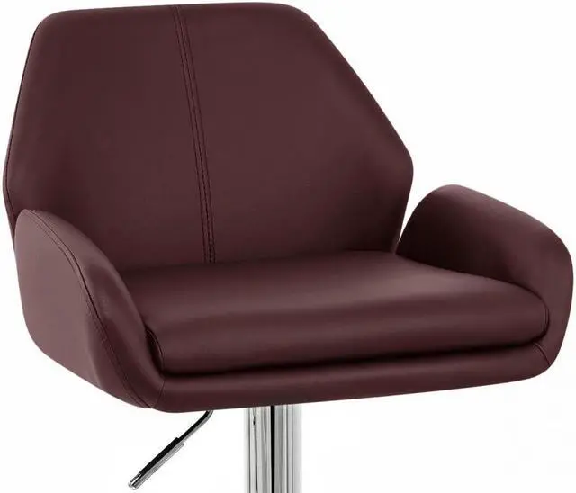 Alt view image 5 of 6 - Set of 2 Modern Home Tesla "Leather" Contemporary Adjustable Height Counter/Bar Stool (Espresso)
